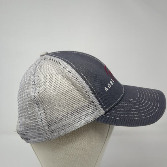 Agri Beef Strapback Trucker Hat Gray One Size Adjustable Embroidered Mesh Back - Picture 5 of 9